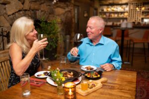 Couple eating dinner in the Smoky Mountains