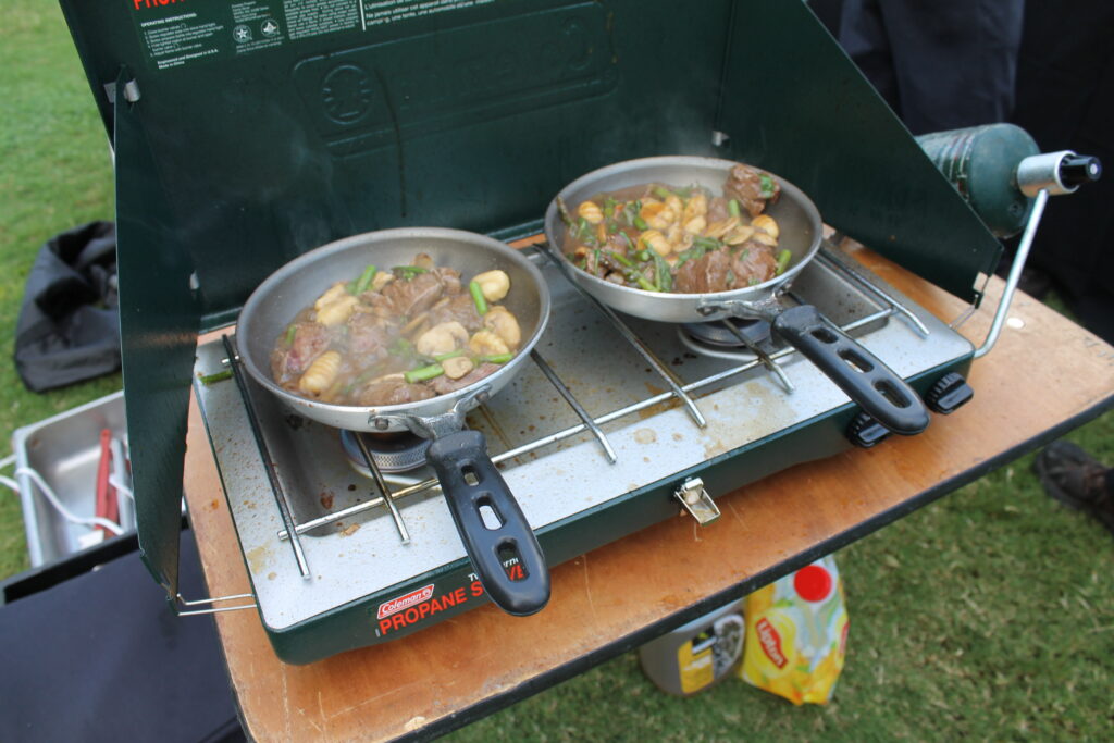 Food Cooking on an open grill