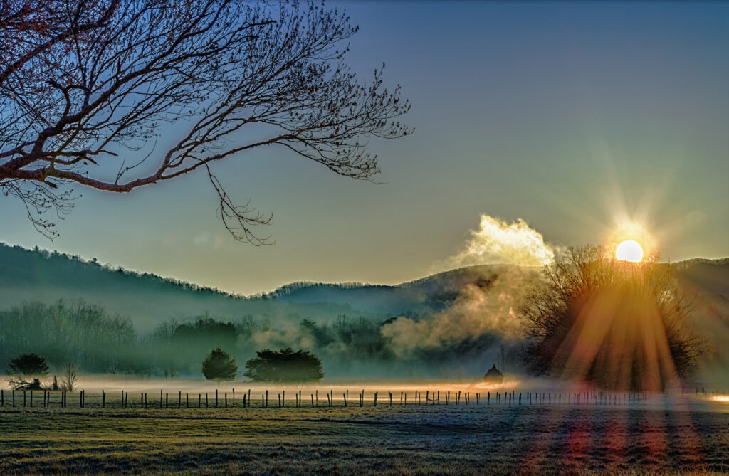 Sunrise in Cades Cove Smoky Mountain National Park